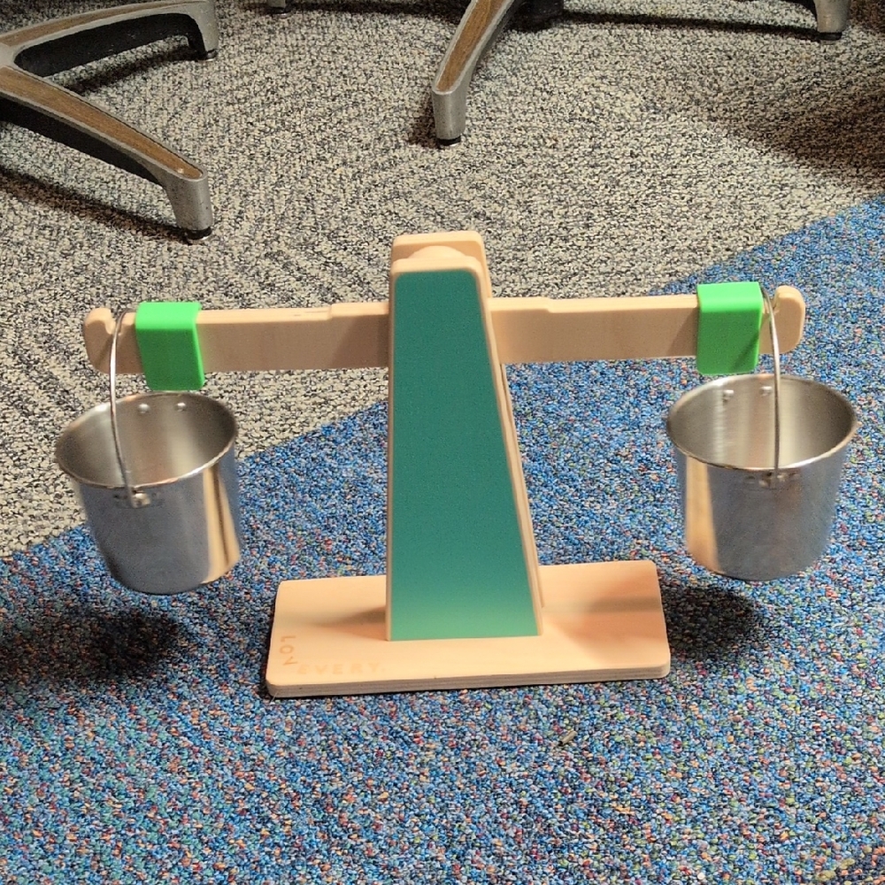 Kids Balance Scale Toy with Silver Buckets